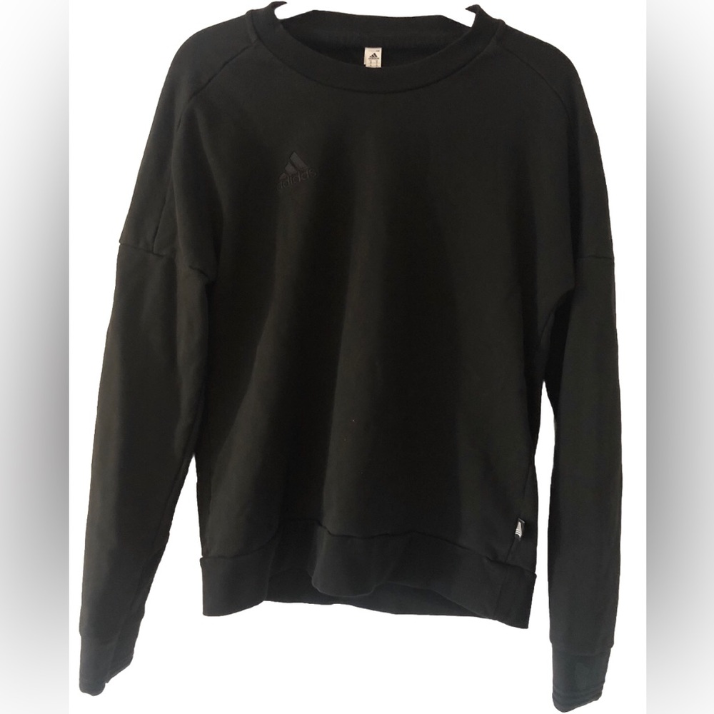 Adidas all Black Crewneck Sweatshirt size Medium excellent pre-owned condition